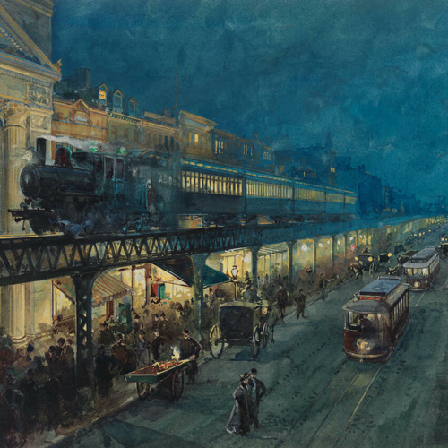 William Louis Sonntag, Jr., Bowery at Night, ca. 1900