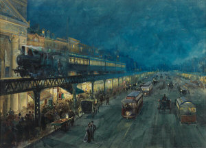 William Louis Sonntag, Jr. - Bowery at Night, ca. 1900