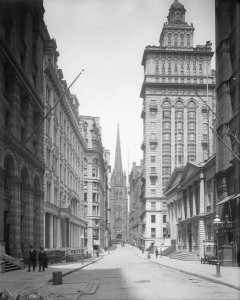 Wurts Bros. - Wall Street, Looking toward Broadway, ca. 1908