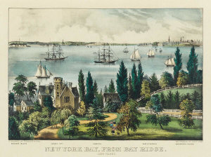 Currier and Ives - New York Bay, from Bay Ridge, ca. 1873