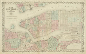 J. H. Colton and Co. (publisher) - Map of New York and the Adjacent Cities, 1855