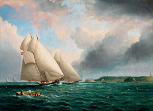 James Edward Buttersworth - Yacht Race off Fort Wadsworth, ca. 1870