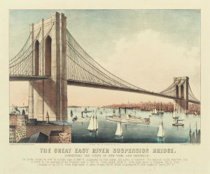 Currier and Ives - The Great East River Suspension Bridge, 1881