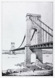 Wurts Bros. - Architectural rendering of the George Washington Bridge, 1926