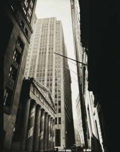 Berenice Abbott - Pine Street, U.S. Treasury in Foreground, 1936