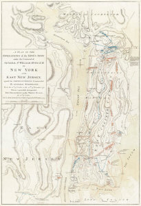 Claude Joseph Sauthier - A Plan of the Operation of the King's Army under the Command of General Sr. William Howe, K.B. in New York and East New Jersey, 1777