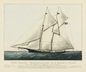Published by Currier & Ives - The Yacht "Madeleine," N.Y. Yacht Club, ca. 1876