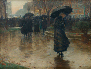 Childe Hassam - Rainy Late Afternoon, Union Square, 1890