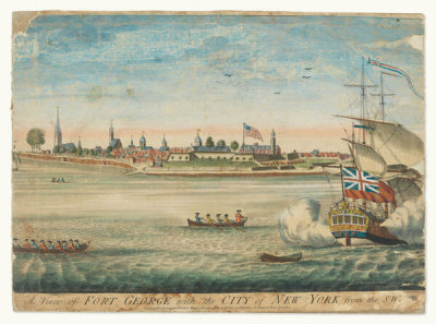 J. Carwitham - A View of Fort George with the City of New York from the S.W., ca. 1740