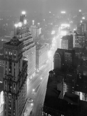 Samuel Herman Gottscho - Times Square from 41st Story, Continental Building at Night, 1932