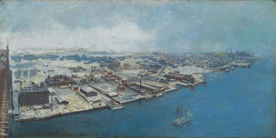 Sebastien Cruset - Painted from Queensboro Bridge During Snow Storm on St. Patrick's Day, 1910