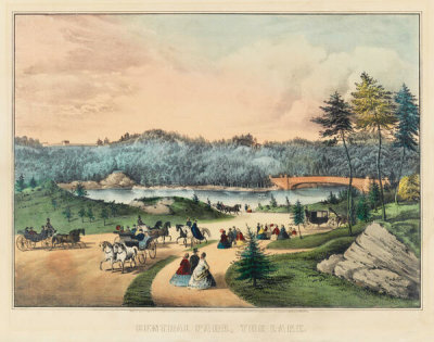 Published by Currier & Ives - Central Park, the Lake, 1862
