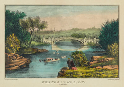Published by Currier & Ives - Central Park, N.Y. The Bridge, ca. 1865